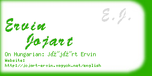 ervin jojart business card